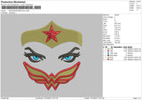 Wonder Woman Face Embroidery