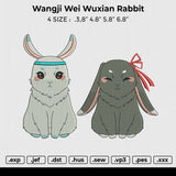 Wangji Wei Wuxian Rabbit Embroidery