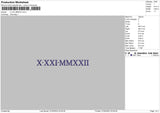 Roman Numerals 004 Embroidery File 6 sizes