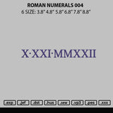 Roman Numerals 004 Embroidery File 6 sizes