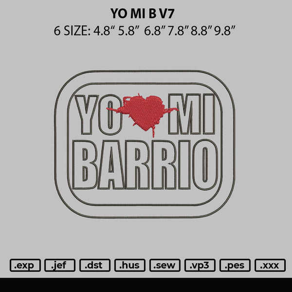 Yo Mi B V7 Embroidery File 6 sizes