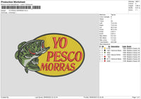 Yo Pesco Embroidery File 6 sizes
