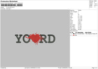 Yo Love Rd Embroidery File 6 sizes