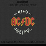 Acdclight Embroidery File 6 sizes