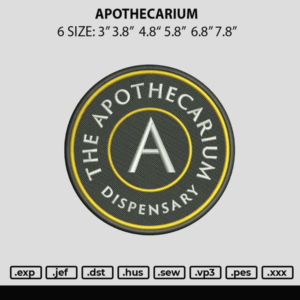 Apothecarium Embroidery File 6 sizes