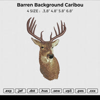 Barren Background Caribou Embroidery