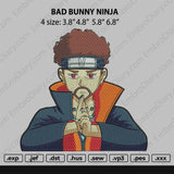 Bad Bunny Ninja Embroidery