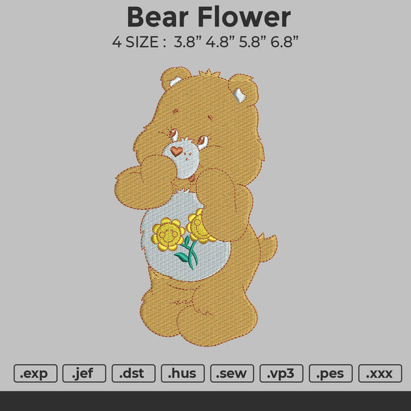Bear Flower Embroidery
