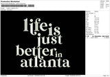 In Atlanta Embroidery File 6 sizes