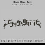 Black Clover Embroidery