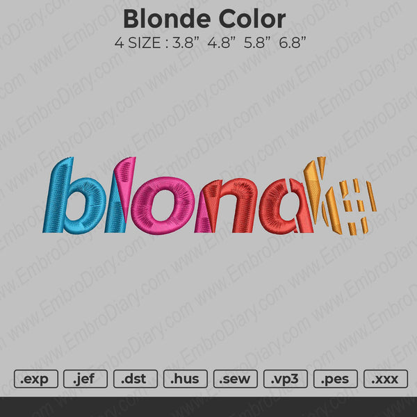 Blonde Color Embroidery