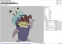 Boo Monster inc v2 Embroidery