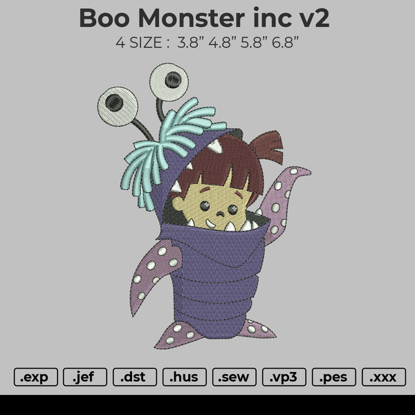 Boo Monster inc v2 Embroidery