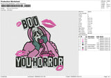 Boo You Horror Embroidery