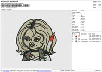 Bbride Of Chucky v2 Embroidery