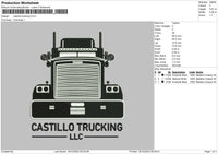 Castillo Trucking Embroidery File 6 sizes