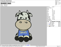 Cow Davis embroidery
