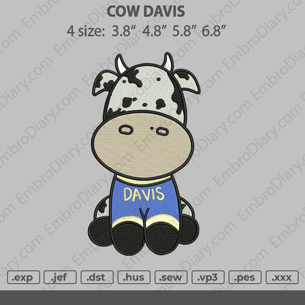 Cow Davis embroidery