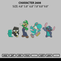 Character 2608 Embroidery File 6 sizes