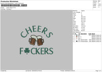 Cheers F Embroider File 6 sizes