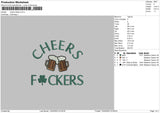 Cheers F Embroider File 6 sizes