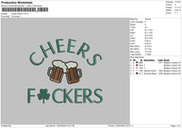 Cheers F Embroider File 6 sizes