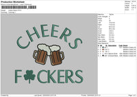 Cheers F Embroider File 6 sizes