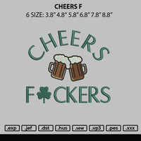 Cheers F Embroider File 6 sizes