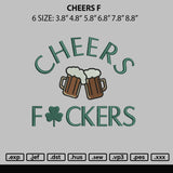 Cheers F Embroider File 6 sizes