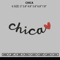Chica Embroidery File 6 sizes