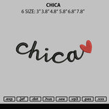 Chica Embroidery File 6 sizes