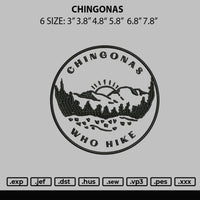 Chingonas Embroidery File 6 sizes
