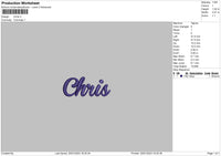 Chris Embroidery File 6 sizes