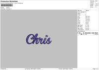 Chris Embroidery File 6 sizes