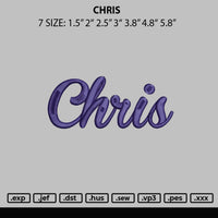 Chris Embroidery File 6 sizes