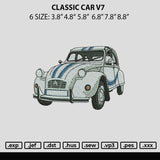 Classic Car V7 Embroidery File 6 sizes