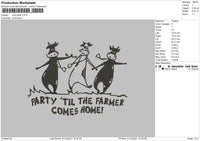 Cow Party Embroidery