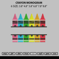 Crayon Monogram Embroidery File 6 sizes