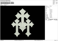 Cross White Embroidery File 6 sizes