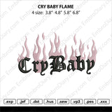 cry baby flame Embroidery
