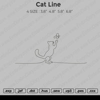 Cat Line Embroidery