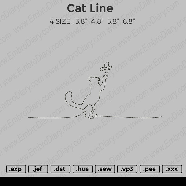 Cat Line Embroidery