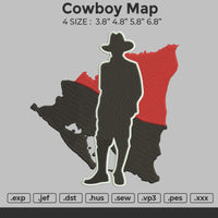 Cowboy Map Embroidery