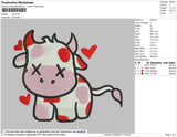 Cow Red Luv Davis embroidery