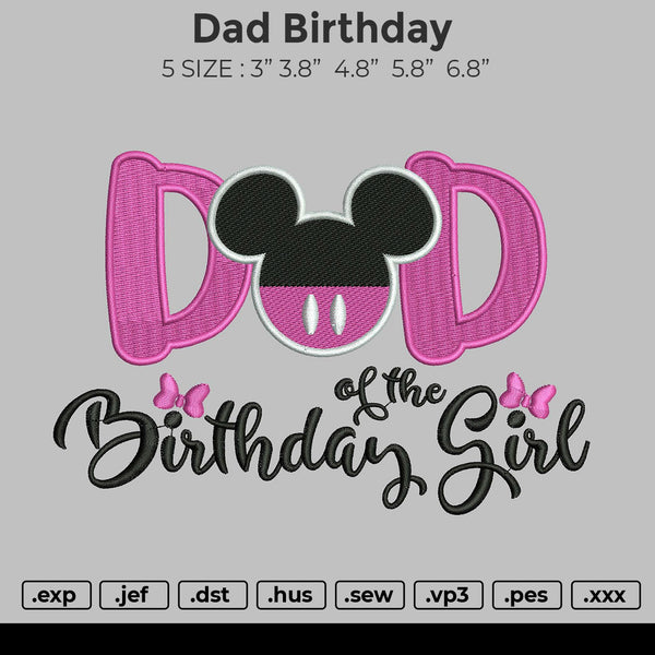 Dad Birthday Embroidery