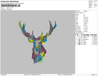 Deer Color Embroidery