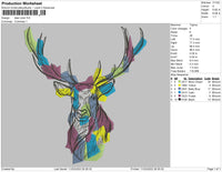 Deer Color Embroidery