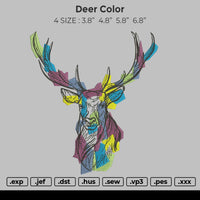 Deer Color Embroidery