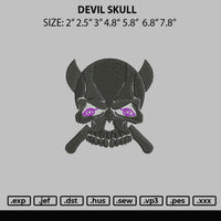 Devil Skull Embroidery File 6 sizes