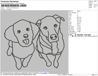 Dogs Outline Embroidery